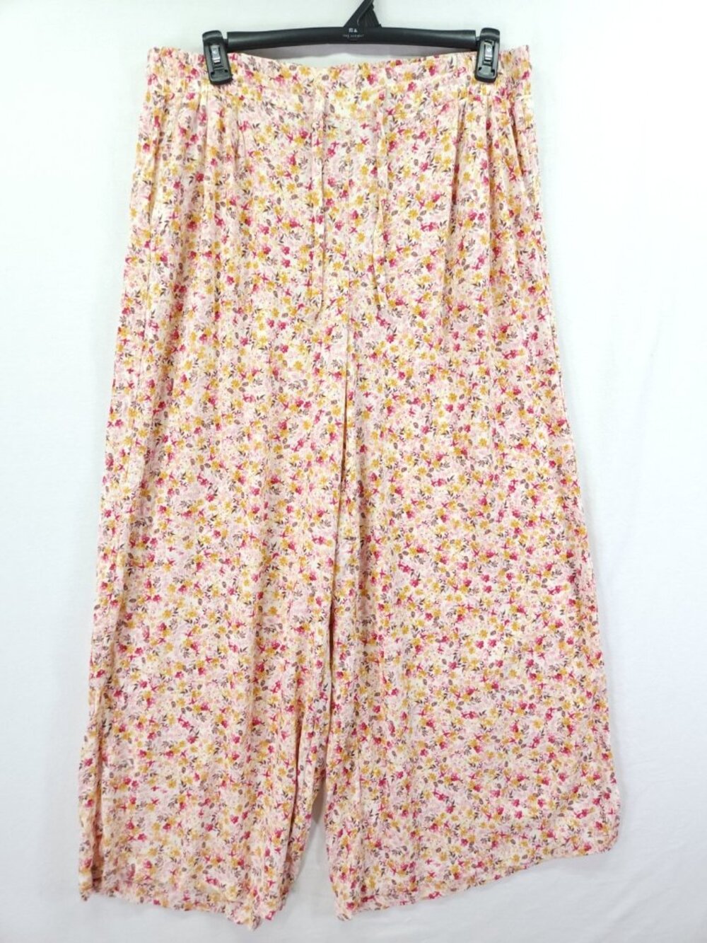 Torrid Womens Size 0 XL Floral Gauze Wide Leg Culottes Pants Drawstring Pleated